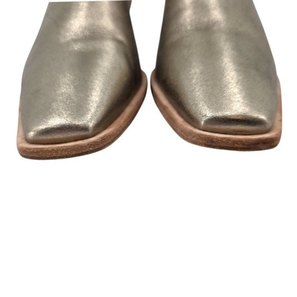 Johnny Was Womens 9.5 Stargazer Leather Gold Metallic Ankle Western Boots - Picture 12 of 16